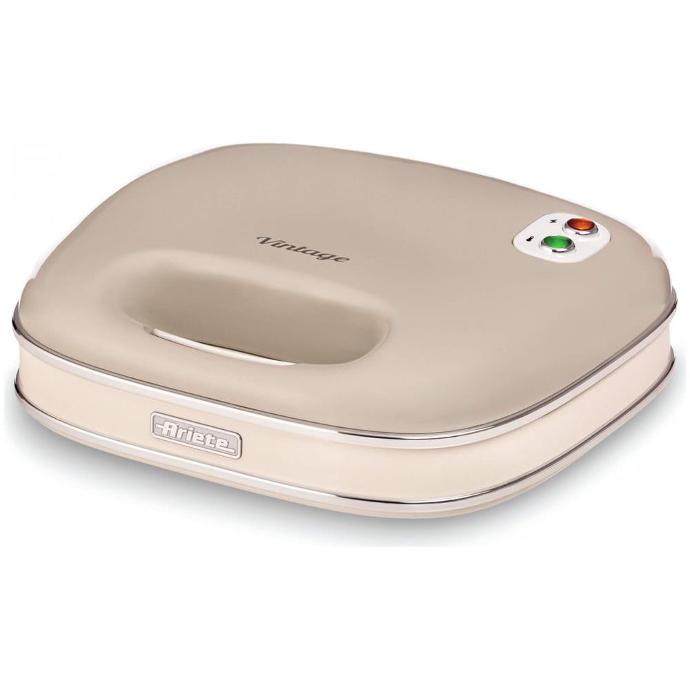 Linea Vintage 1963 Sandwich Maker Vintage, Piastra elettrica per toast, Sandwich e panini, 750W, Piastre fisse grill, Rivestimento antiaderente, Posizione e riponimento verticale, Beige - Foto 1