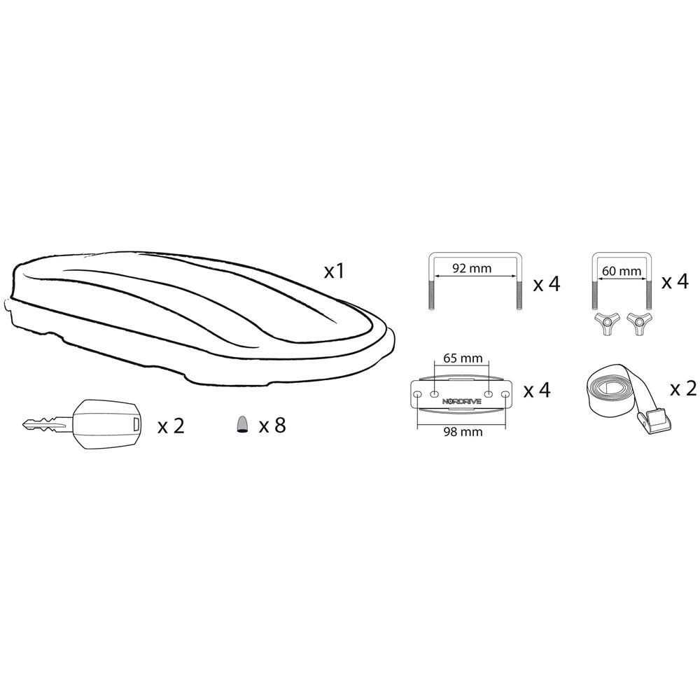 Lampa Box 630d, Box Tetto In Abs, 630 Litri, Doppia Apertura - Nero Lucido - Foto 2