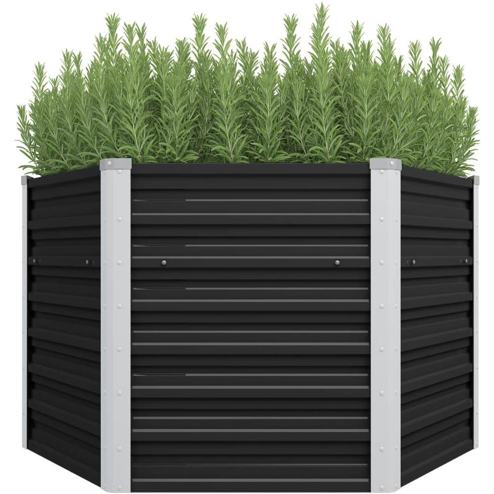 Fioriera per Giardino Antracite 129x129x77cm in Acciaio Zincato - Foto 1