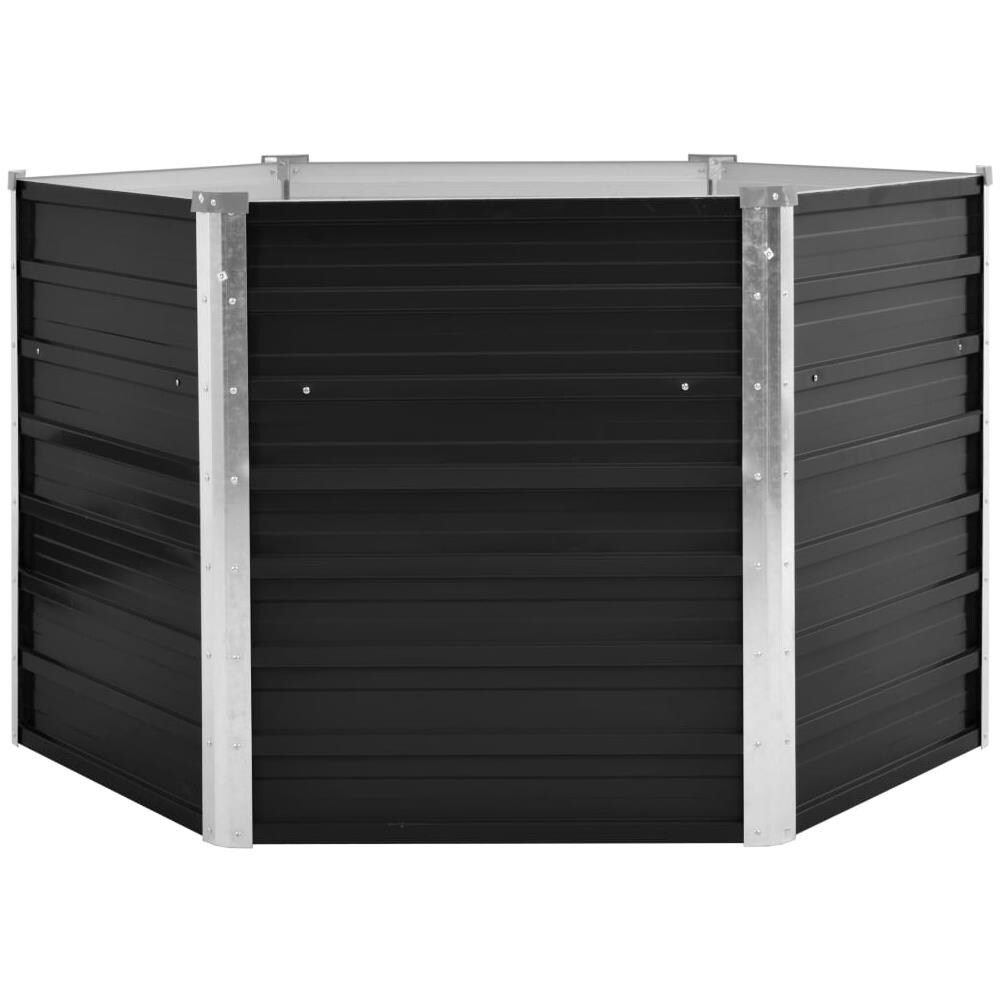 Fioriera per Giardino Antracite 129x129x77cm in Acciaio Zincato - Foto 2