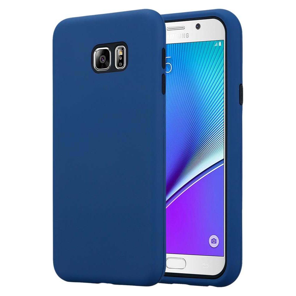 Custodia Compatibile Con Samsung Galaxy Note 5 In Blu Scuro - Coperchio Protettivo Ibrido Con Silicone Tpu All'interno E 2 Pezzi Di Plastica All'esterno - Foto 1