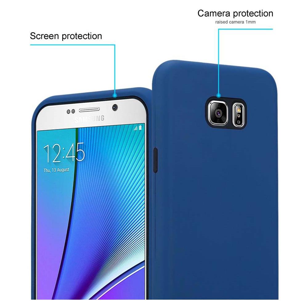Custodia Compatibile Con Samsung Galaxy Note 5 In Blu Scuro - Coperchio Protettivo Ibrido Con Silicone Tpu All'interno E 2 Pezzi Di Plastica All'esterno - Foto 2