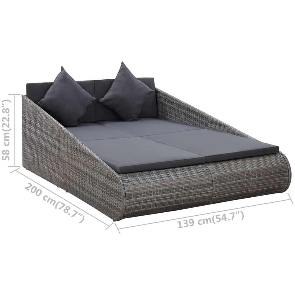 Tavolo da Balcone Grigio 60x60x40 cm in Polyrattan - Foto 14