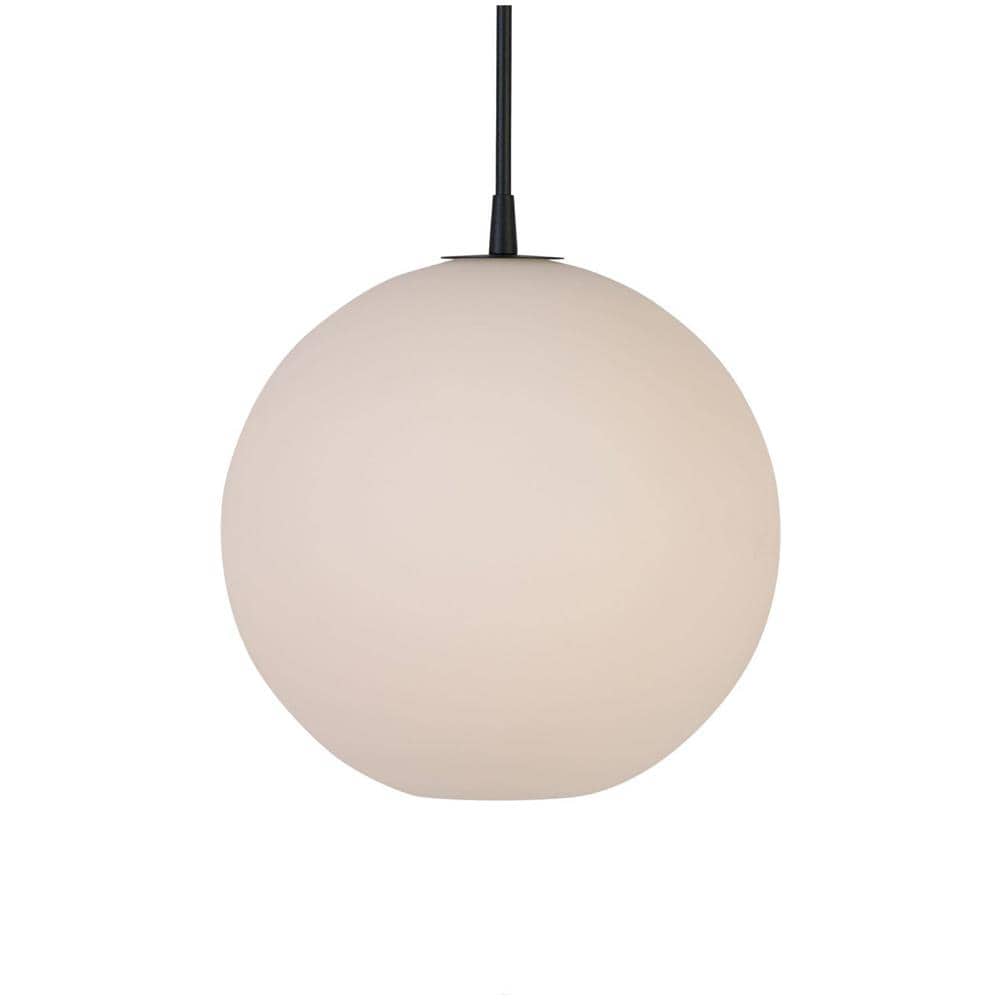 Belid Capo - Lampadario A Soffitto 1 Luce Globo Struttura Nera, Attacco E27 - Foto 2