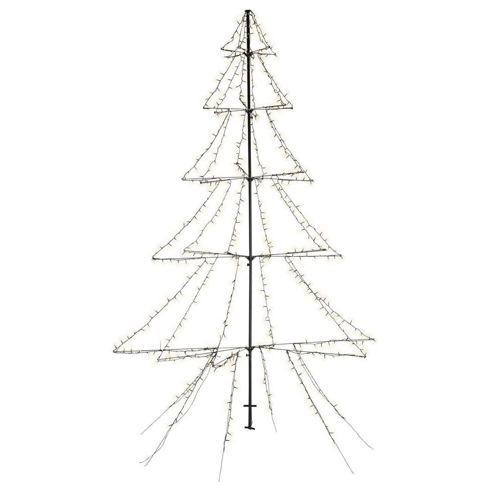 Alpine Corporation Albero Decorativo In Metallo Con Luci LED Bianche, 99 Cm, Per Interni/Esterni, Natale - 2