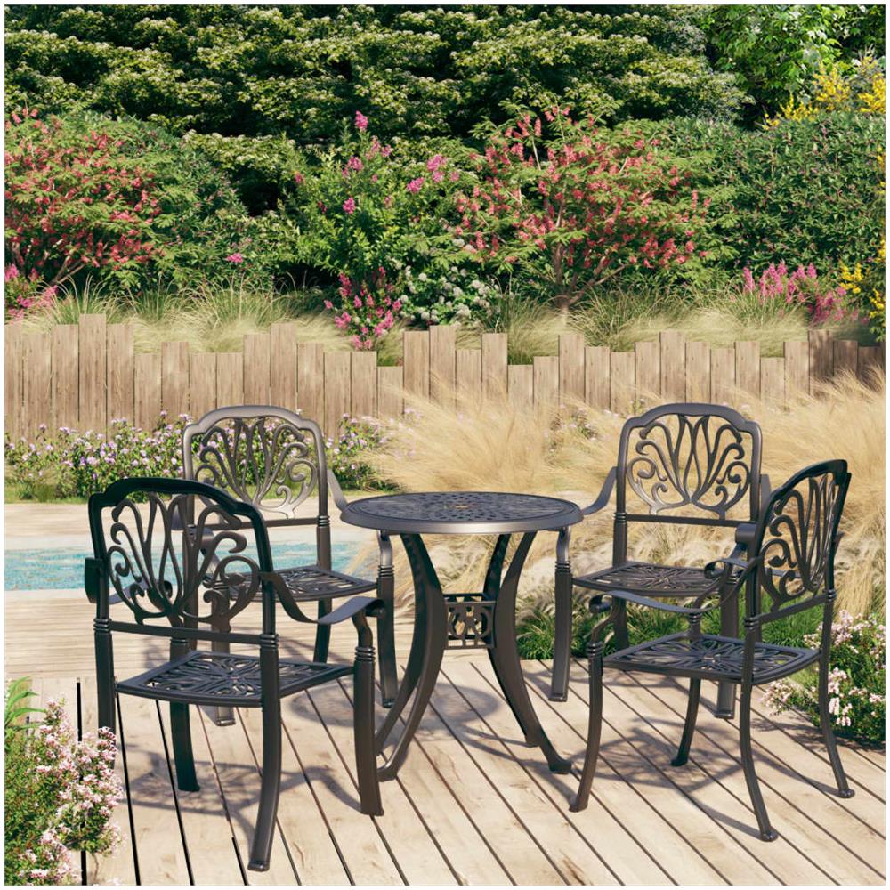 Set Da Bistrot 5 Pz In Alluminio Pressofuso Nero - Foto 1