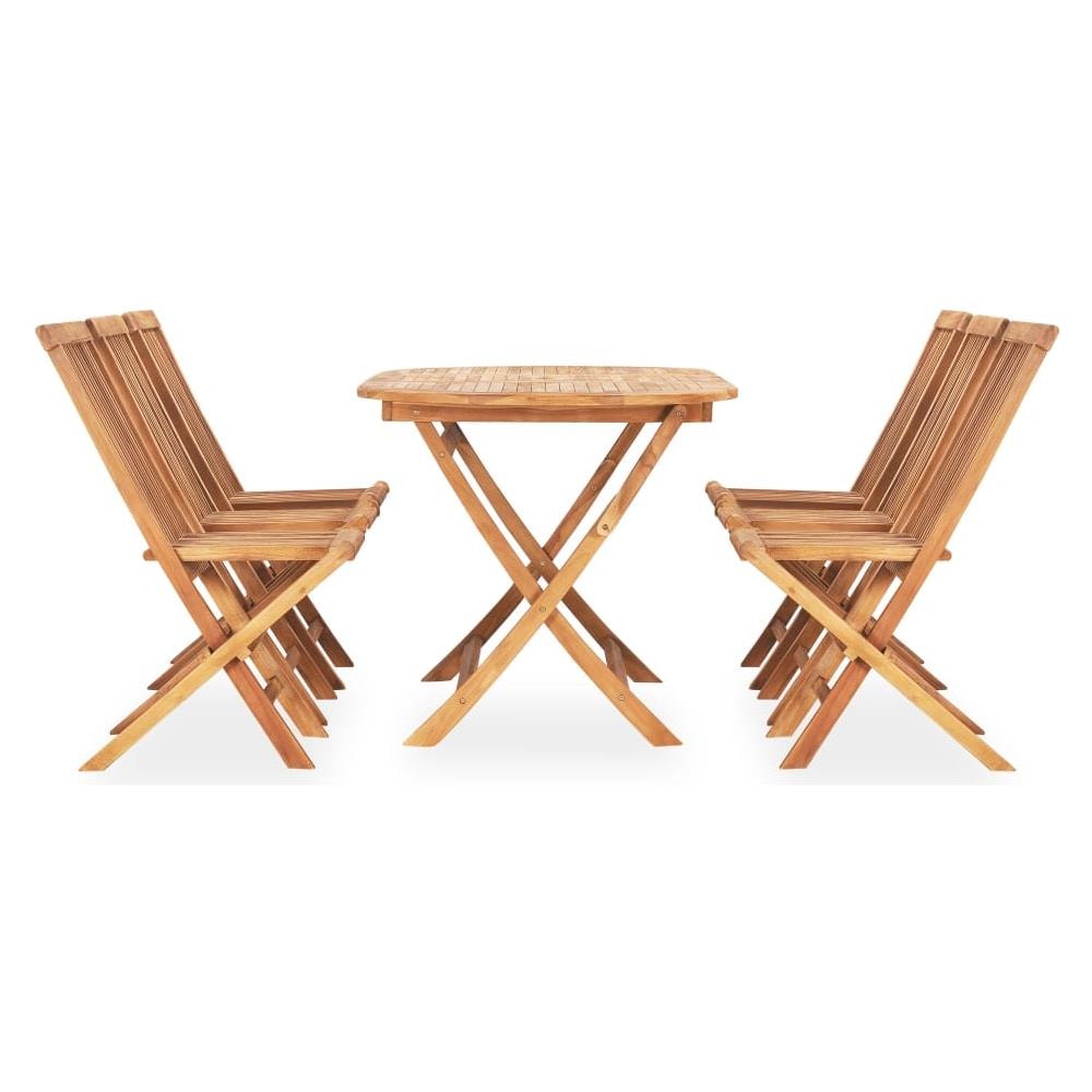 Set Da Pranzo Da Giardino 7 Pz Pieghevole In Massello Di Teak - Foto 2