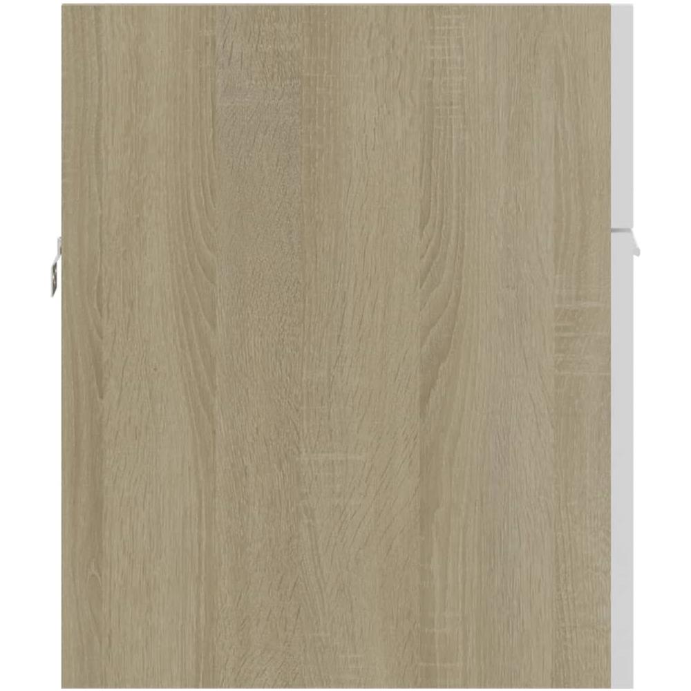 Mobile Sottolavabo Bianco Rovere Sonoma 90x38,5x46 Multistrato - Foto 2