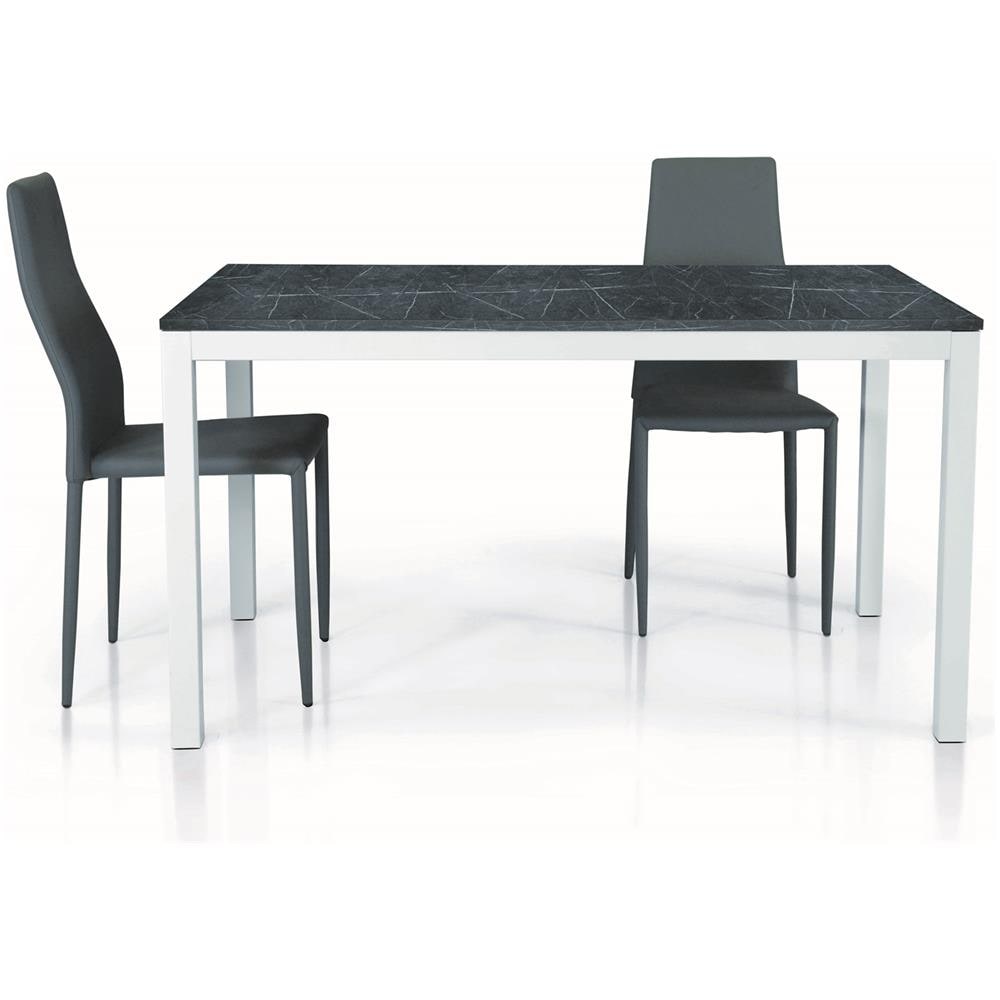 Tavolo In Legno Nobilitato Finitura Marmo Allungabile 120x80 Cm - 170x80 Cm - Foto 1