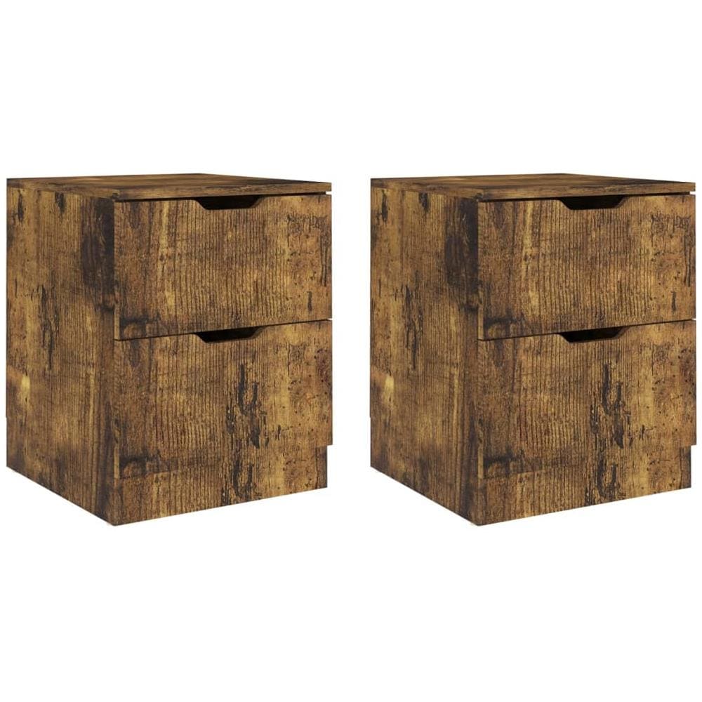 Comodini 2 pz Rovere Fumo 40x40x50 cm in Legno Multistrato - Foto 2