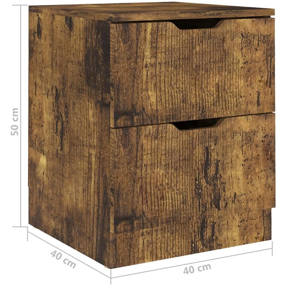 Comodini 2 pz Rovere Fumo 40x40x50 cm in Legno Multistrato - Foto 7