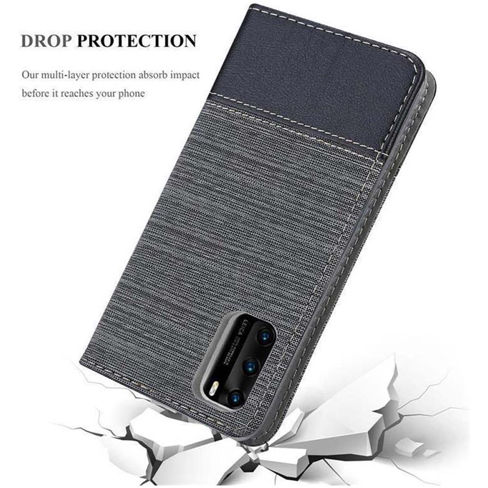 Custodia Compatibile Con Huawei P40 In Grigio Nero - Coperchio Protettiva Con Chiusura Magnetica, Funzione Stand E Tasca Per Le Carte - Foto 8