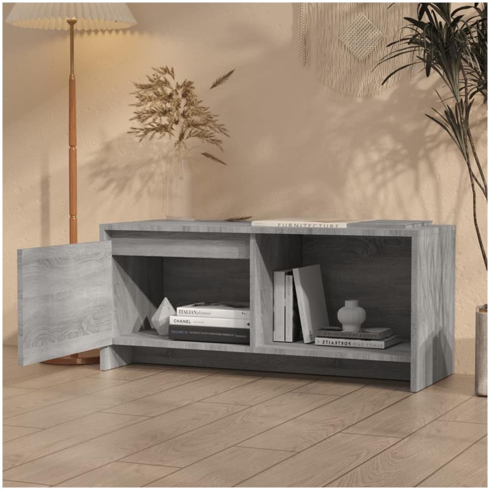 Mobile Porta TV Grigio Sonoma 90x35x40 cm in Truciolato - Foto 3