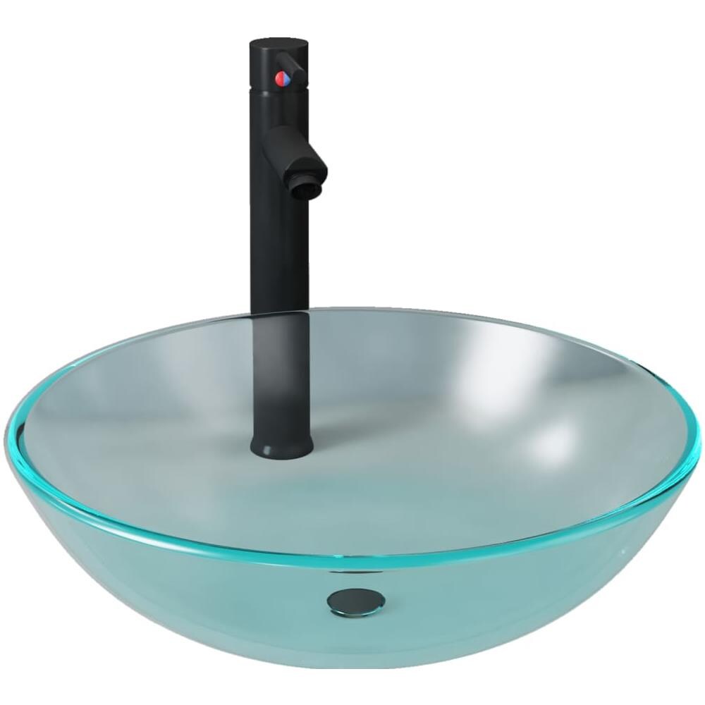 Lavandino con Rubinetto e Piletta in Vetro Temperato Satinato - Foto 2