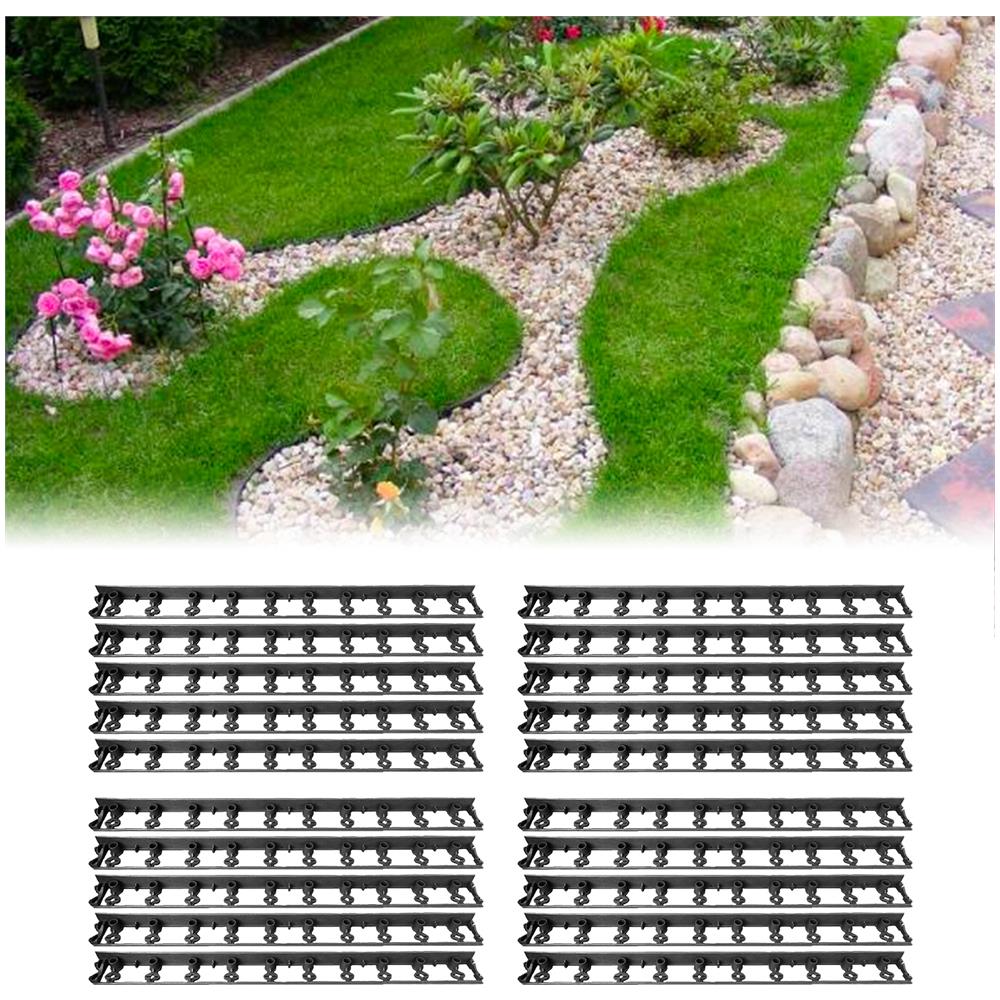 Set Di 20 Bordure Per Aiuole In Plastica 20m | Aiuole Giardino | Cordoli Per Aiuole - Foto 1