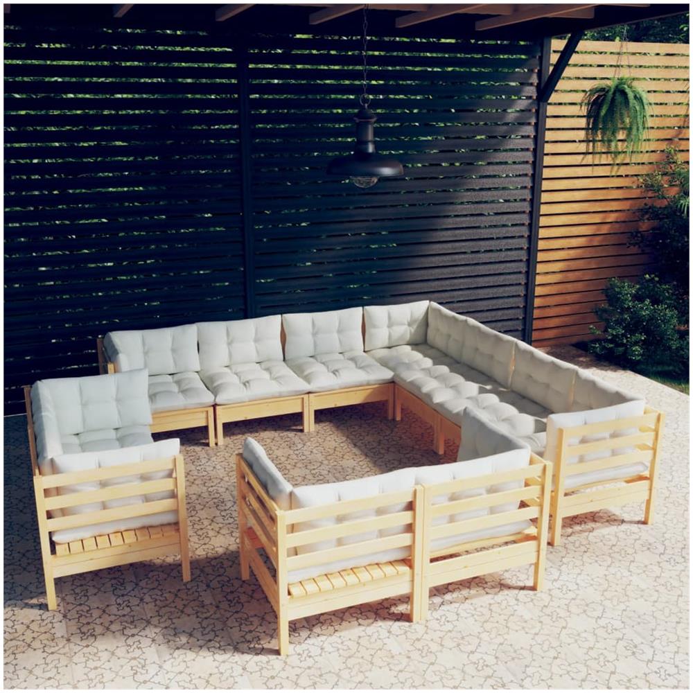 Set Giardino 4 Pezzi VidaXL In Legno Acacia Con Cuscini | Divano, Panche E Tavolino | Stile Vintage - Foto 12