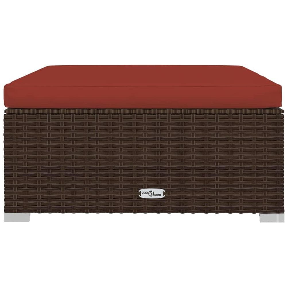 Set Divani Da Giardino 10 Pz Con Cuscini In Polyrattan Marrone - Foto 4