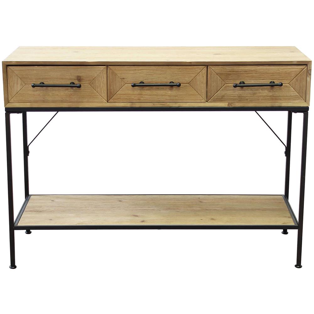 Consolle Per Ingresso In Legno 106 X 76 Di Design Moderno Industrial Cm 110,50 X 40 X 76 H - Foto 4