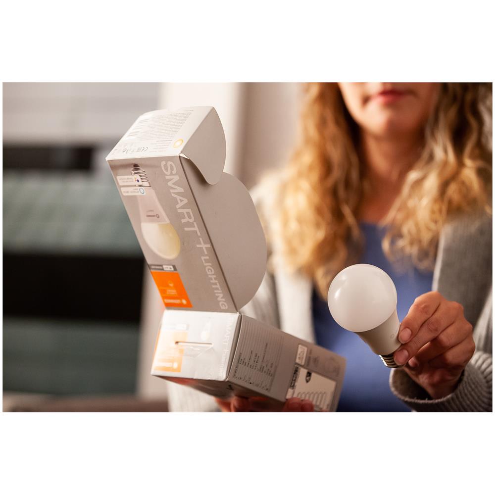 Ledvance Lampada Led Intelligente Con Tecnologia Wifi, Attacco E27, Dimmerabile, Colore Della Luce Modificabile (2700-6500k), colori Rgb Modificabili, sostituzione Per 60w, Smart+ Classic, confezione Da 1 - Foto 2