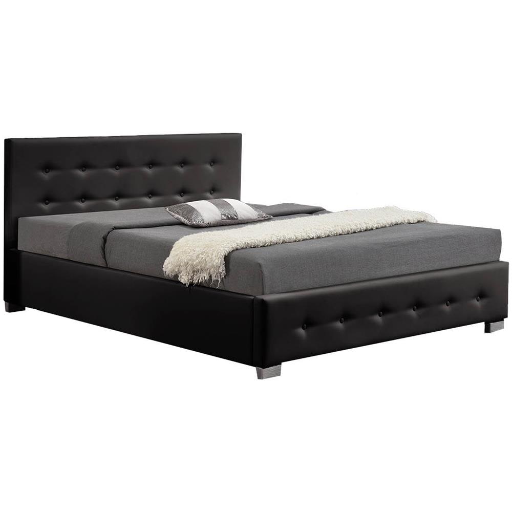 Newington Struttura Letto Imbottita Nera Con Contenitore 160x200 Cm - Foto 2