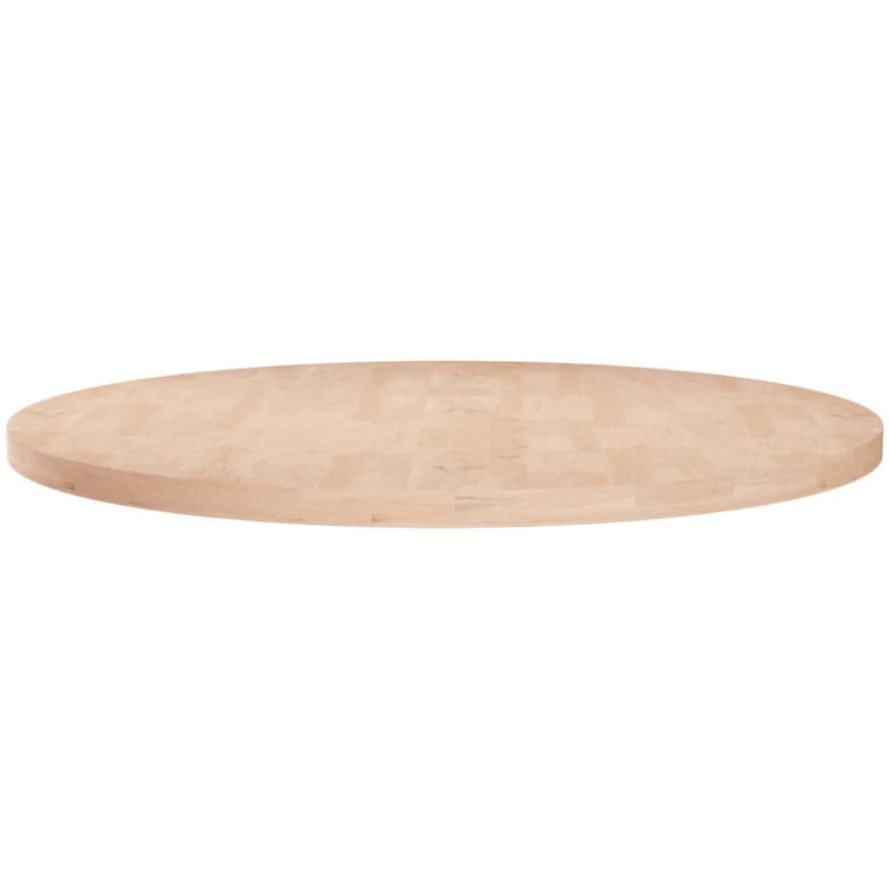 Piano Tavolo Rotondo 60x2,5 Cm Massello Di Rovere Non Trattato - Foto 1