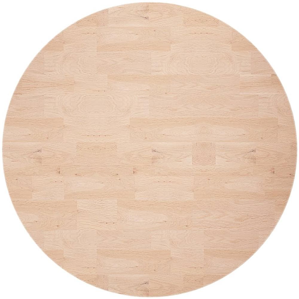 Piano Tavolo Rotondo 60x2,5 Cm Massello Di Rovere Non Trattato - Foto 2