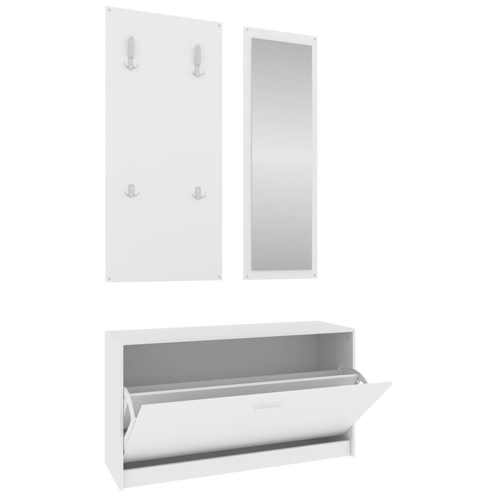 Set Scarpiere 3 In 1 Bianco In Legno Multistrato - Foto 2