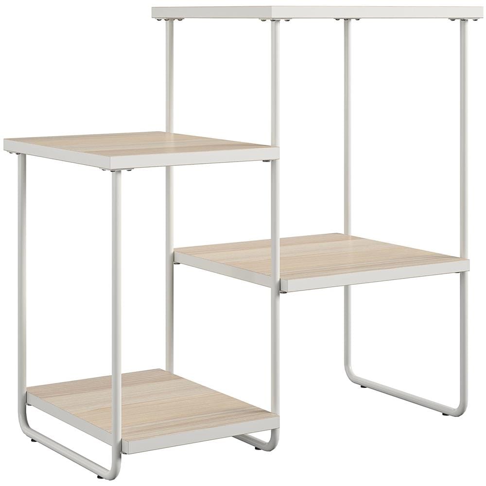 Dante Portapiante In Truciolare Laminato Nature E Struttura In Metallo Bianco - Foto 1