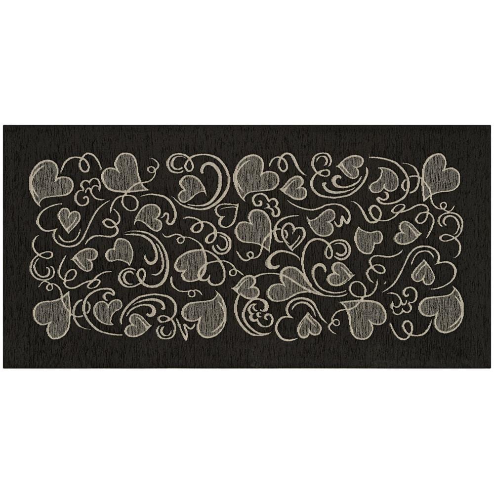 Tappeto Passatoia Cucina Corsia Retro Antiscivolo Disegno Amour By Suardi 55x115 Nero - Foto 1