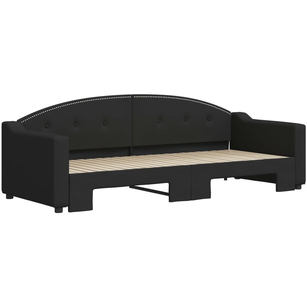 Divano Letto Con Letto Estraibile Nero 80x200 Tessuto - Foto 3