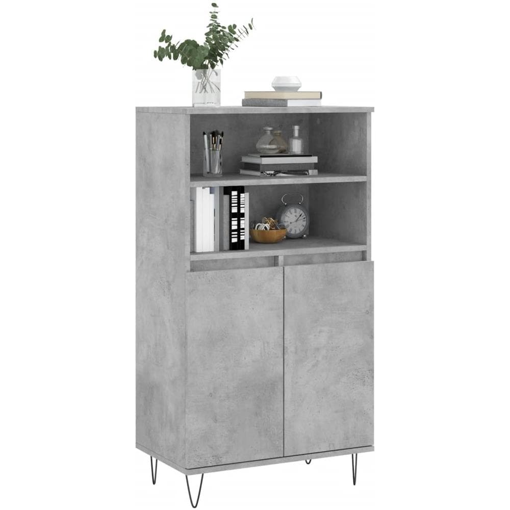 Credenza Grigio Cemento 60x36x110 Cm In Legno Multistrato - Foto 3