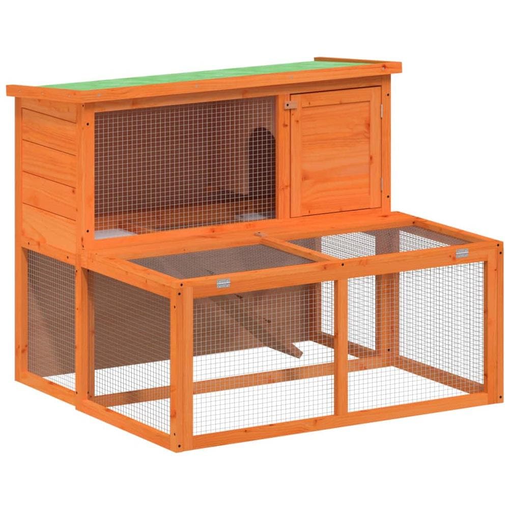 Conigliera Marrone 102x90x84,5 Cm In Legno Massello Di Pino - Foto 2