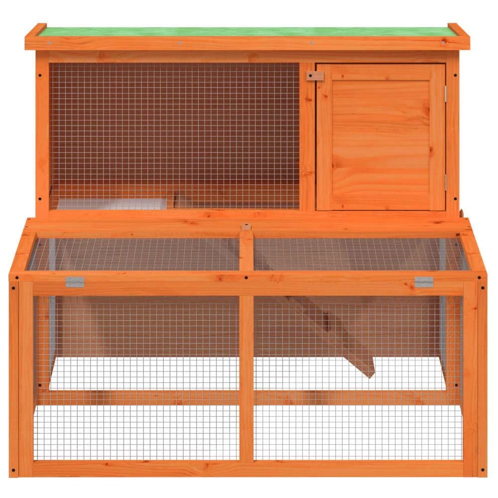 Conigliera Marrone 102x90x84,5 Cm In Legno Massello Di Pino - Foto 3