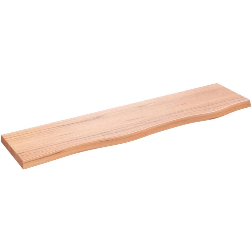 Ripiano Muro Marrone Chiaro 80x20x2 cm Massello Rovere Trattato - Foto 1