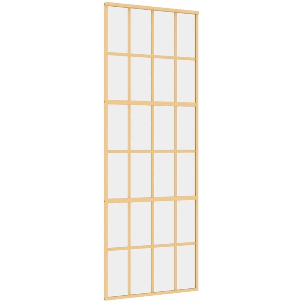 Porta Scorrevole Dorata 76x205 Vetro Trasparente Esg Alluminio - Foto 2