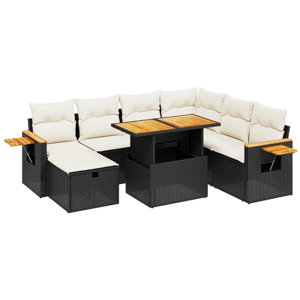 Set Divani da Giardino con Cuscini 8 pz Nero in Polyrattan - Foto 1