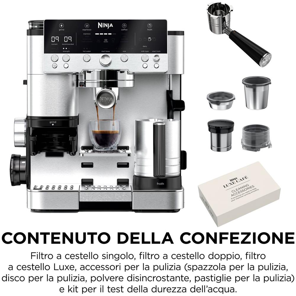 Macchina da caffè Luxe Café Premier 3-in-1 ES601EU, Macchina per espresso, 2 L, Chicchi di caffè, Macinatore integrato, 1650 W, Nero, Acciaio inox - Foto 11