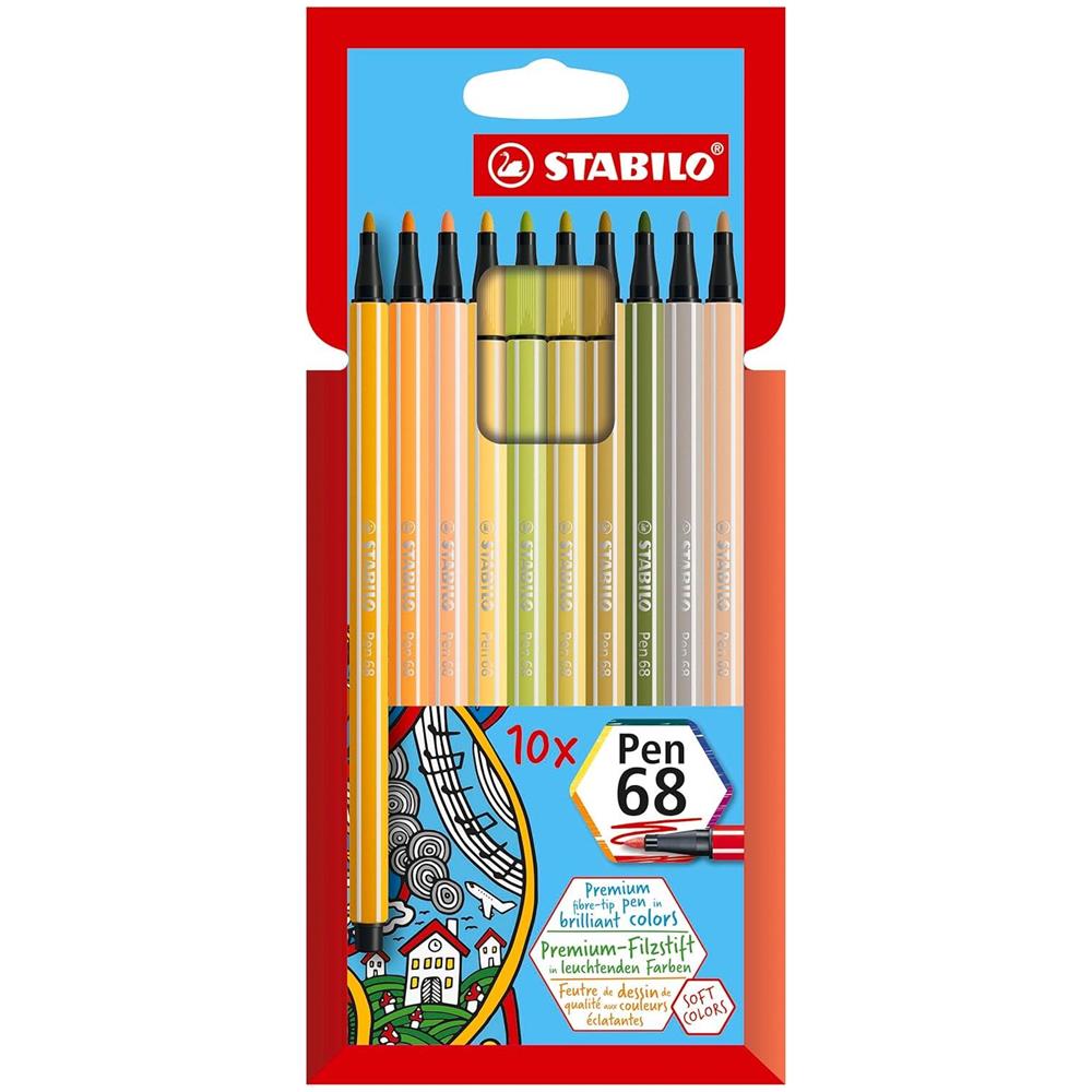 Pen 68 - Pennarello Premium - Astuccio da 10 - Soft Colors - Colori Assortiti - Foto 1