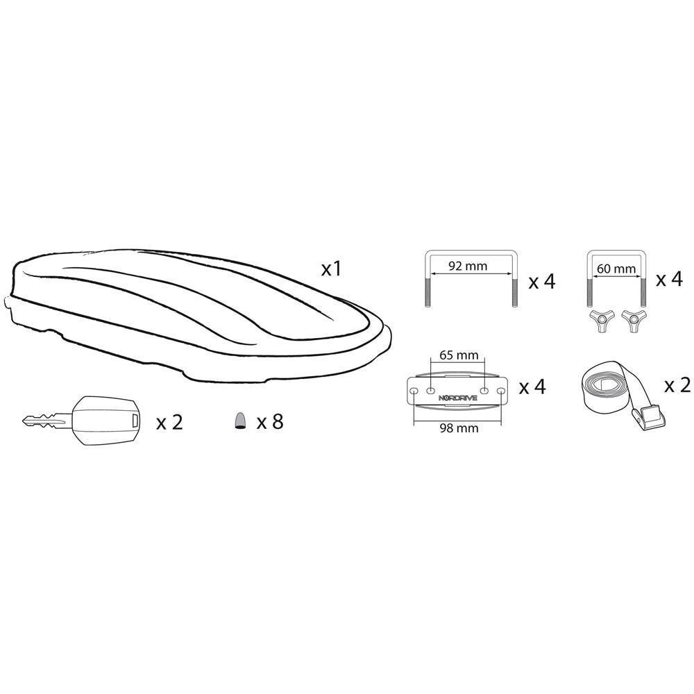 Lampa Box 630d, Box Tetto In Abs, 630 Litri, Doppia Apertura - Argento Lucido - Foto 2