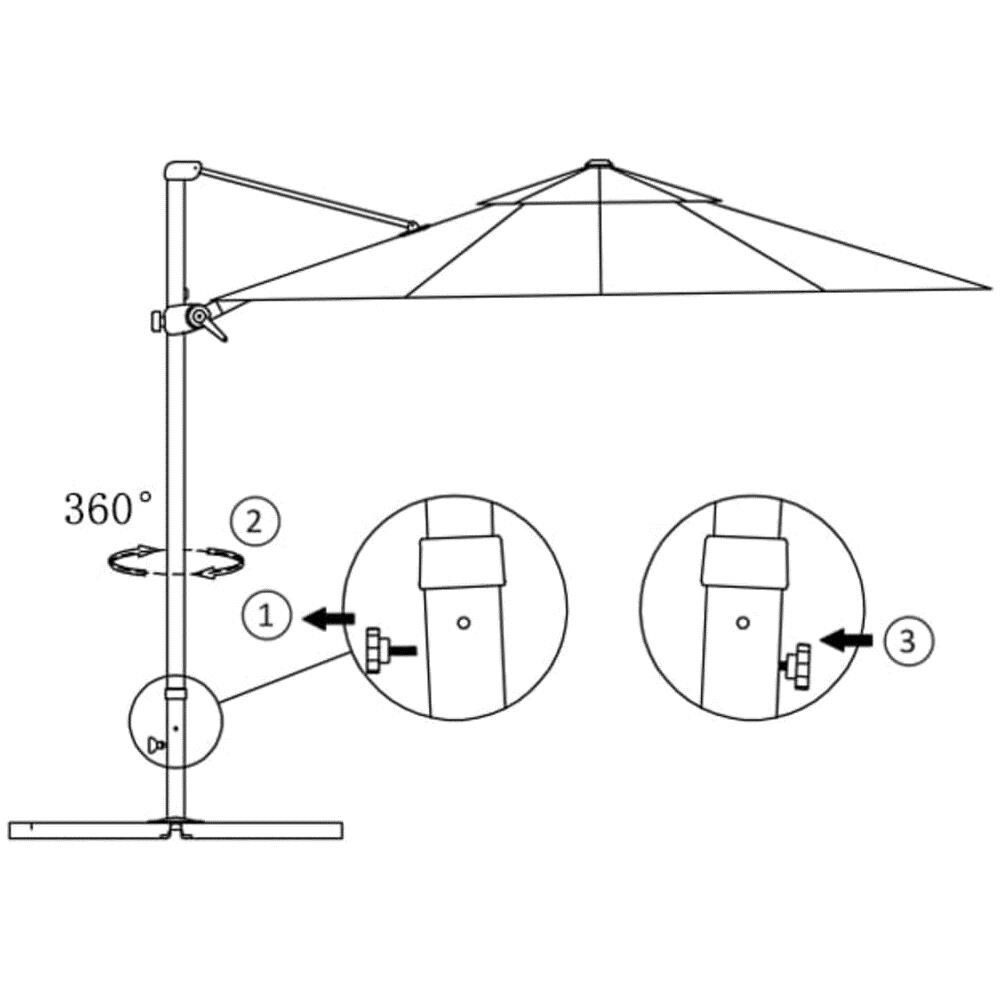 Ombrellone A Sbalzo Con Palo In Alluminio Sabbia 300 Cm - Foto 7