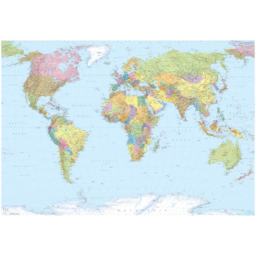 Fotomurale World Map Xxl 368x248 Cm Xxl4-038 - Foto 1