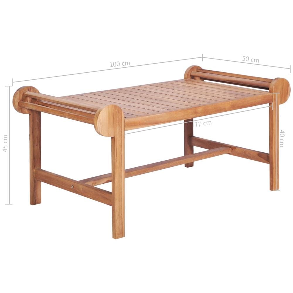 Tavolino Caffè da Giardino 100x50x45 Cm In Massello Di Teak - Foto 7