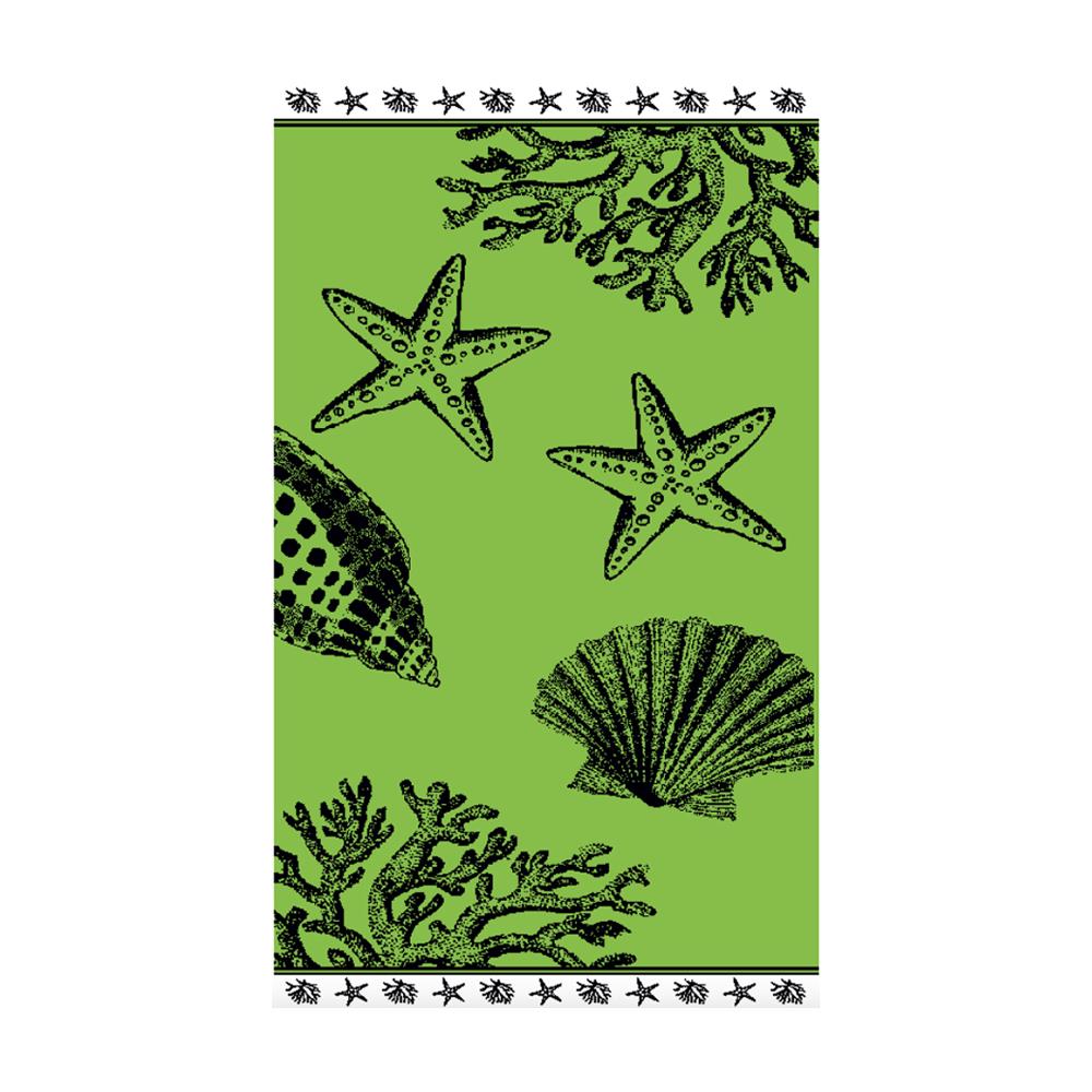 Telo Mare Spiaggia Piscina Jacquard In Spugna Disegno Baleari Verde   - Foto 1