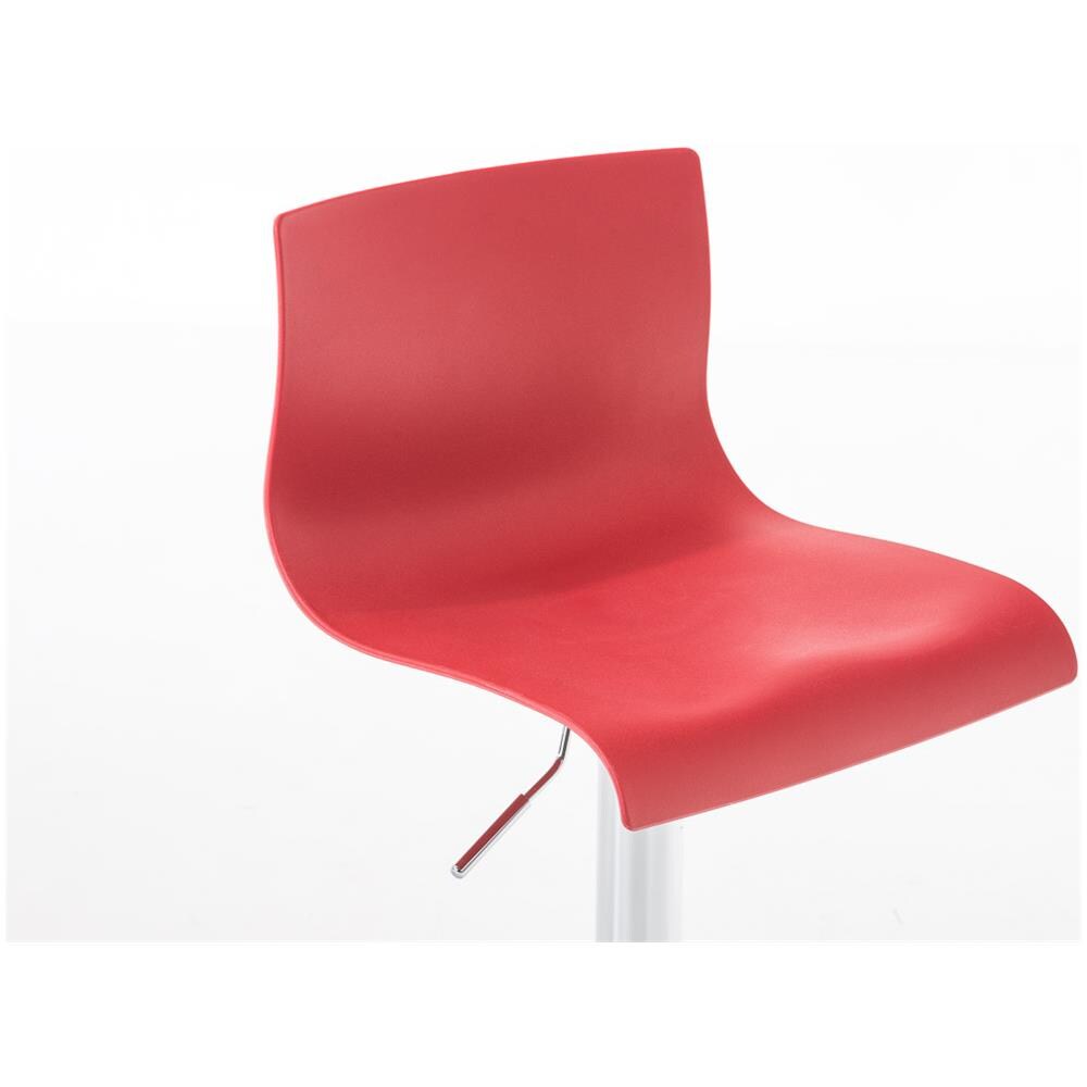 Sgabello Alto Hoover in Polipropilene E Metallo I Sgabello Bar Design Regolabile 59-80 CM I Sedia Sgabello Girevole 360°con Schienale Rosso - Foto 5