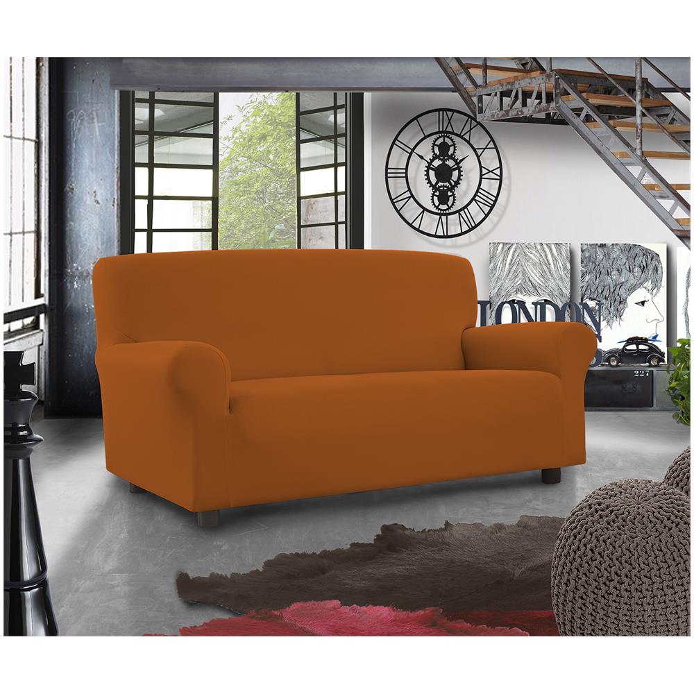 Copridivano Elastico Subito Fatto Made In Italy - 1 Posto Estensibile Da 85 A 100 Cm Mattone - Foto 1