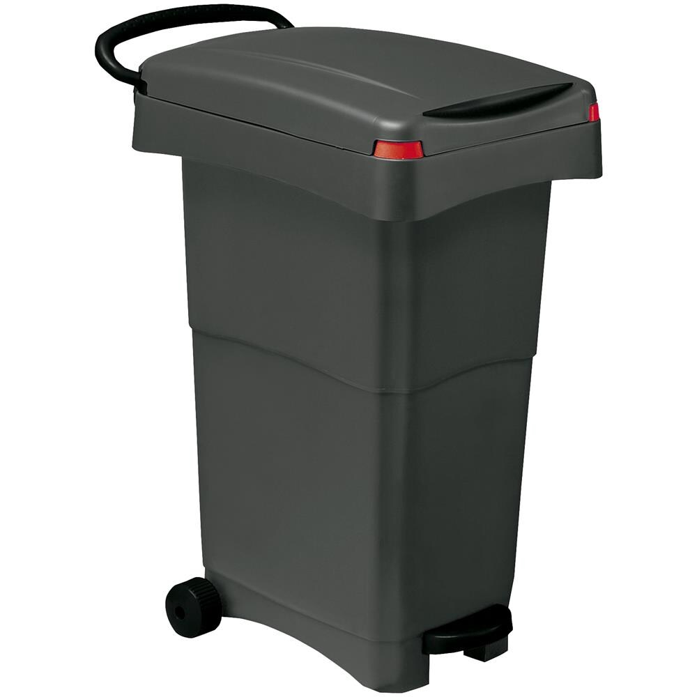 Bidone Con Pedale Porta Rifiuti 80 Litri - Modello Nello - Grigio Con Tappi Colorati Per Raccolta Differenziata - Foto 1