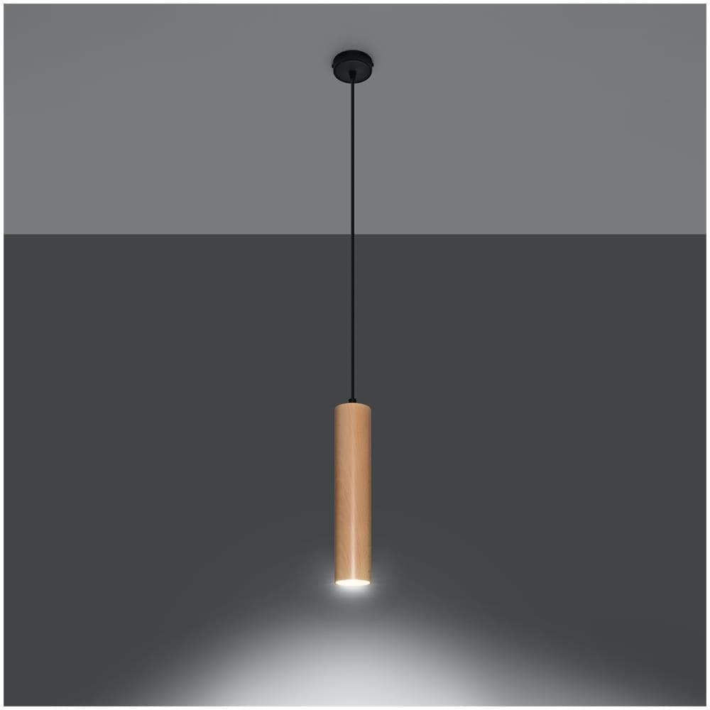 Lampada A Sospensione Sottile 8 Cm In Legno Naturale Gu10 - Foto 10