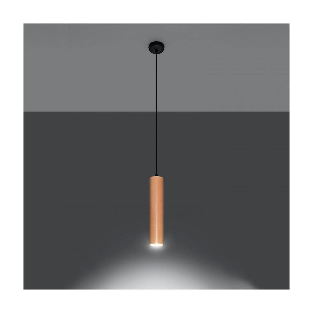 Lampada A Sospensione Sottile 8 Cm In Legno Naturale Gu10 - Foto 2