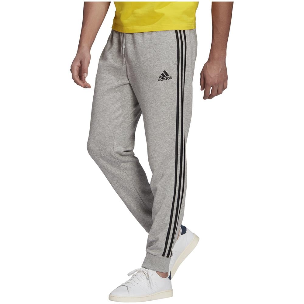 Pantalone Da Uomo Essentials French Terry Tapered Cuff 3-stripes Grigio Taglia Xxl Codice Gk8889 - Foto 1