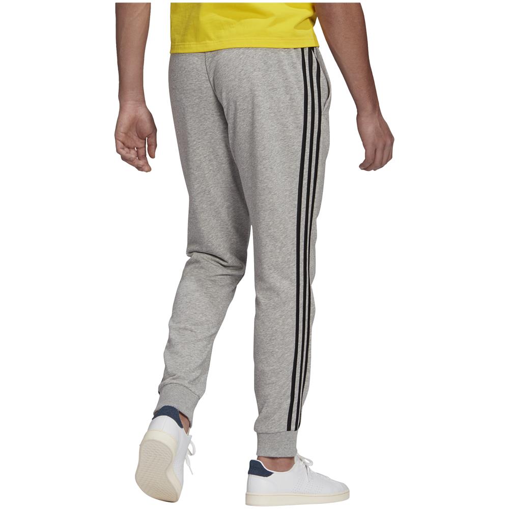 Pantalone Da Uomo Essentials French Terry Tapered Cuff 3-stripes Grigio Taglia Xxl Codice Gk8889 - Foto 2